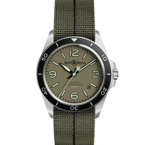 Replica Bell and Ross brv292 Watch BR V2-92 MILITARY GREEN Strap BRV292-MKA-ST/SF